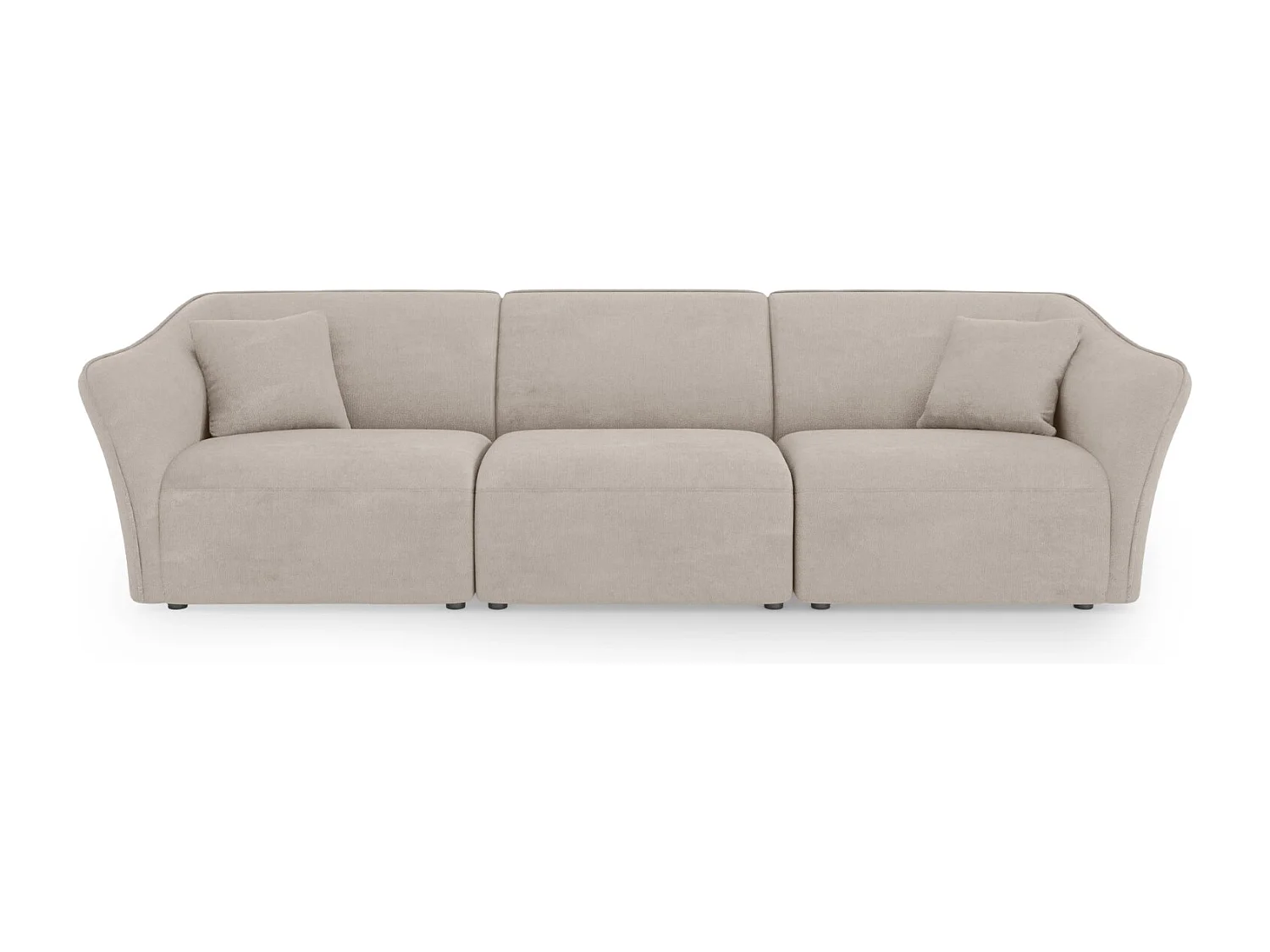 Cosmopolitan Design - Modulaire bank "Tokyo" 5 zitplaatsen, Boucle, Donkerbeige - 292x102x79cm