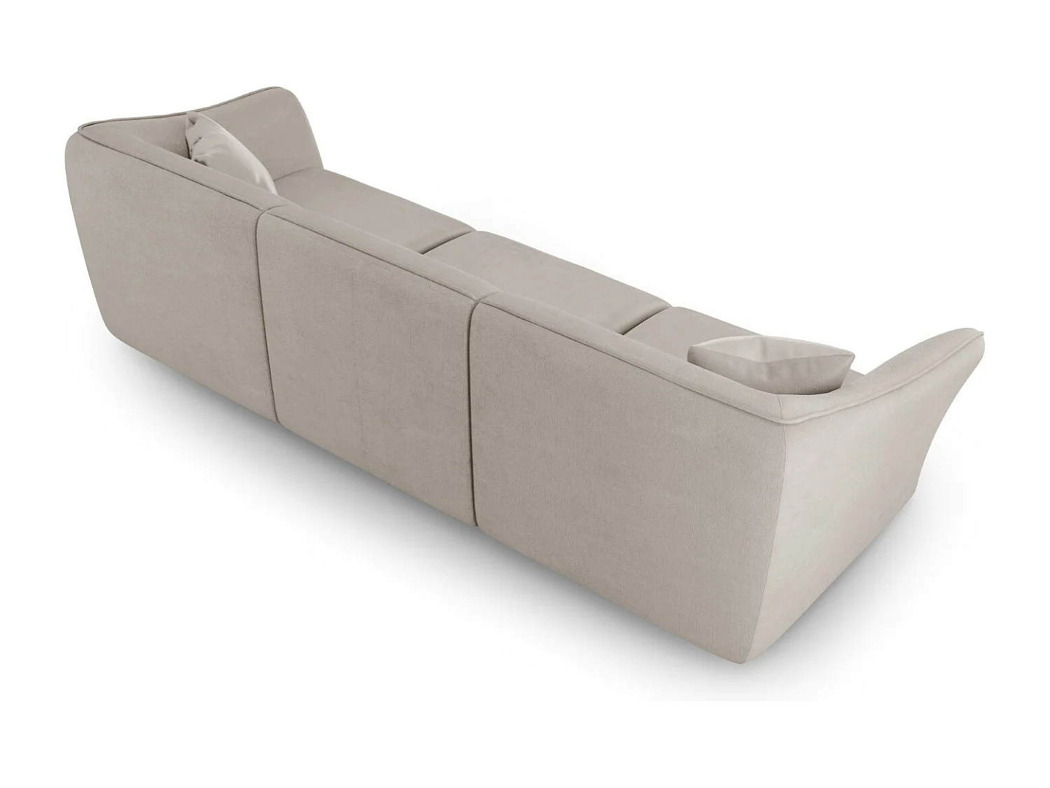 Cosmopolitan Design - Modulaire bank "Tokyo" 5 zitplaatsen, Boucle, Donkerbeige - 292x102x79cm