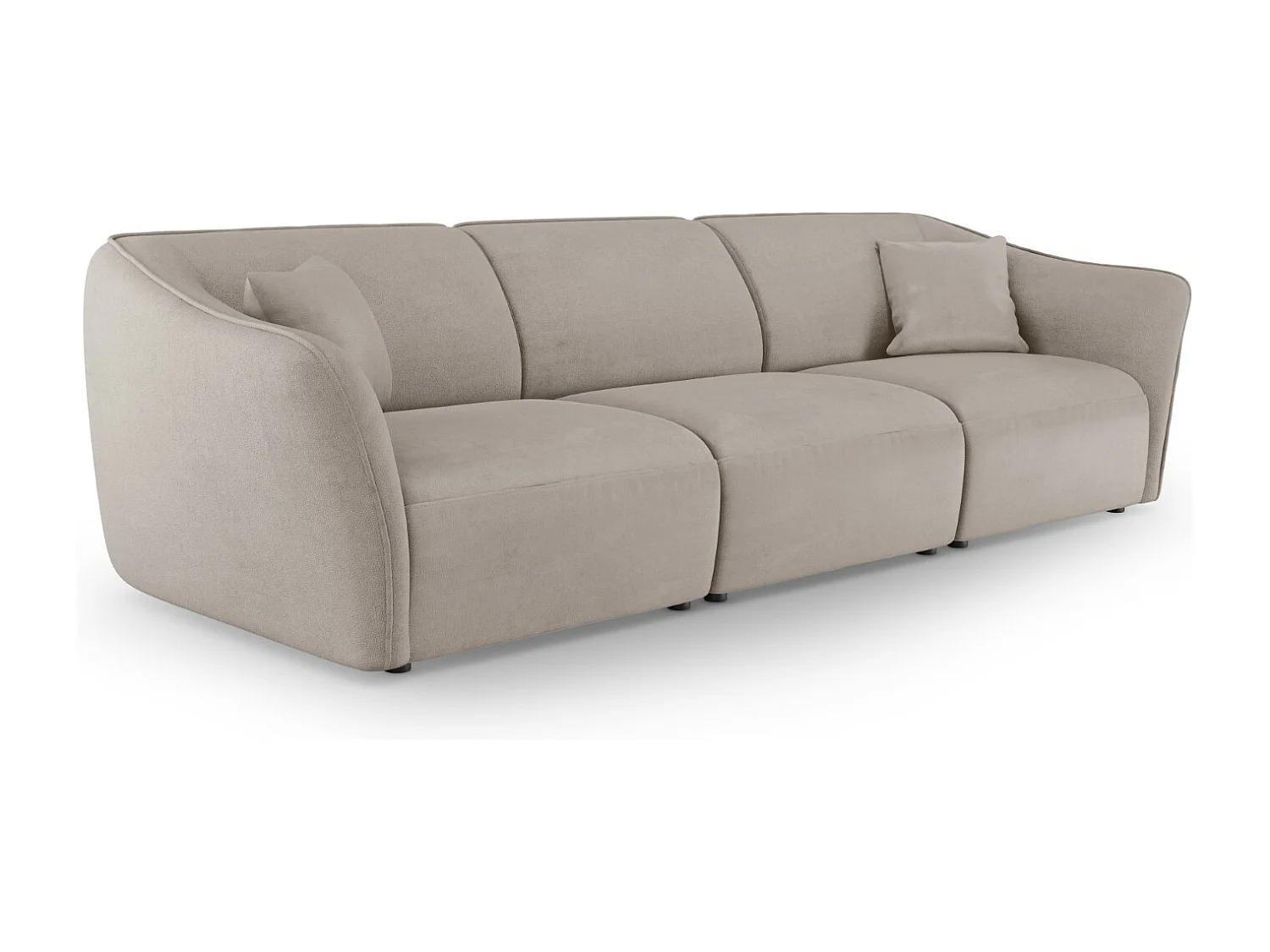 Cosmopolitan Design - Modulaire bank "Tokyo" 5 zitplaatsen, Boucle, Donkerbeige - 292x102x79cm