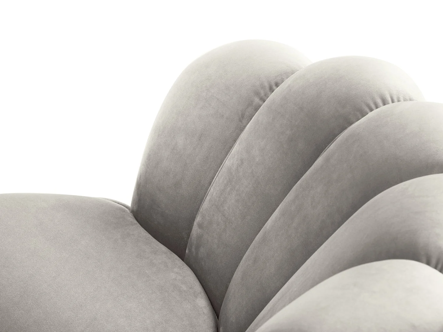 Cosmopolitan Design - Bank "Kingston" 3 zitplaatsen, Flueel, Lichtbeige - 224x95x85cm