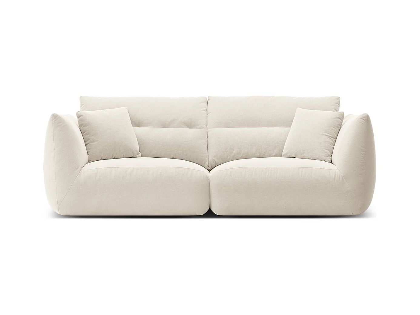 CXL by Christian Lacroix - Canapé modulable "Maurie" 3 places en chenille ivoire - 224x107x90cm