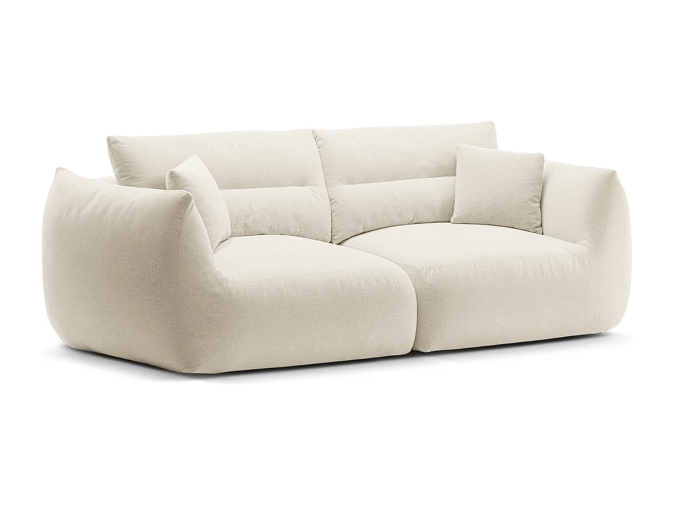 CXL by Christian Lacroix - Sofá modular "Maurie" 3 lugares em tecido chenille marfim - 224x107x90cm