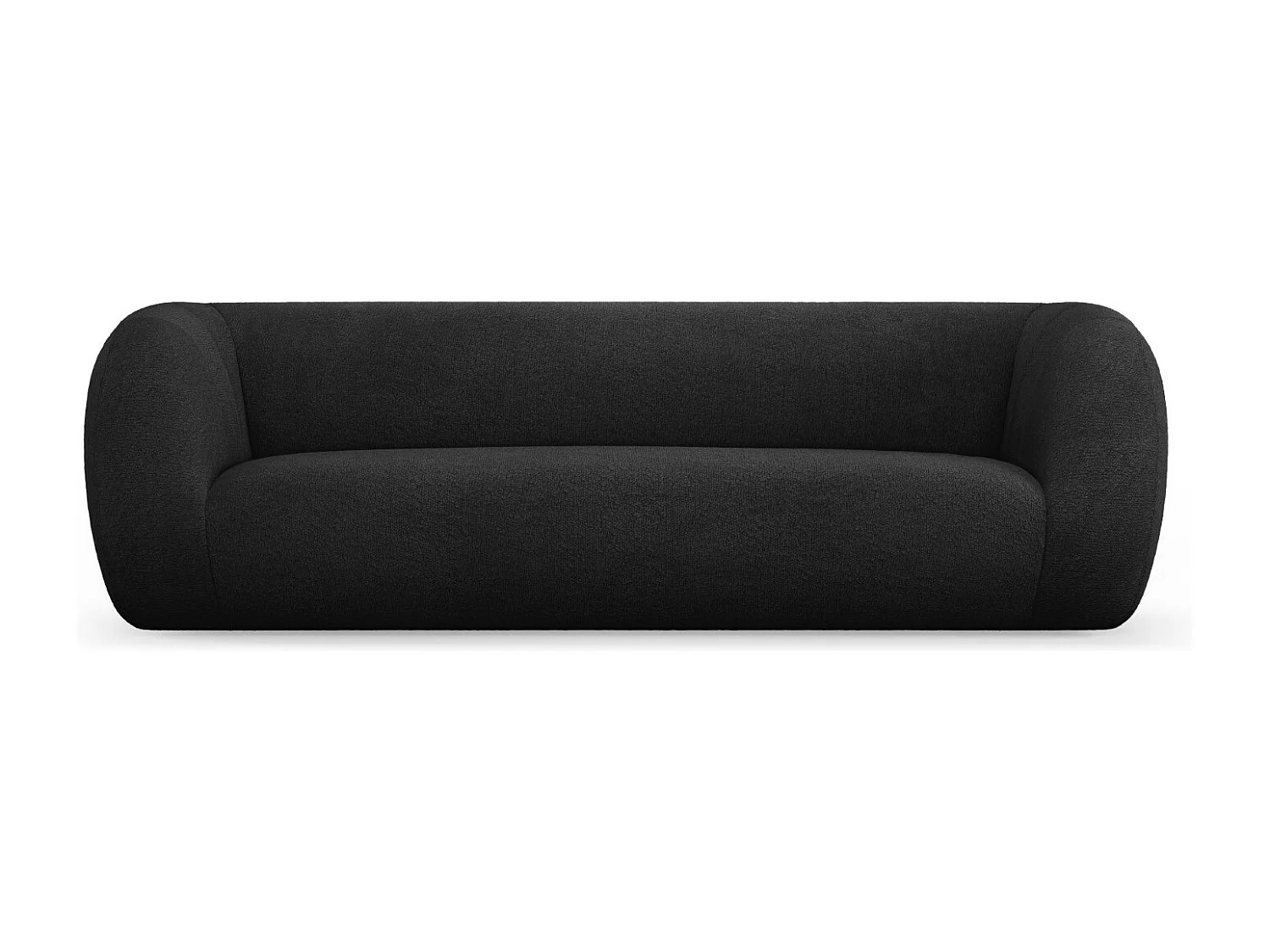 Cosmopolitan Design - 3-Sitzer Sofa "Essen" aus Boucle schwarz - 230x95x86cm