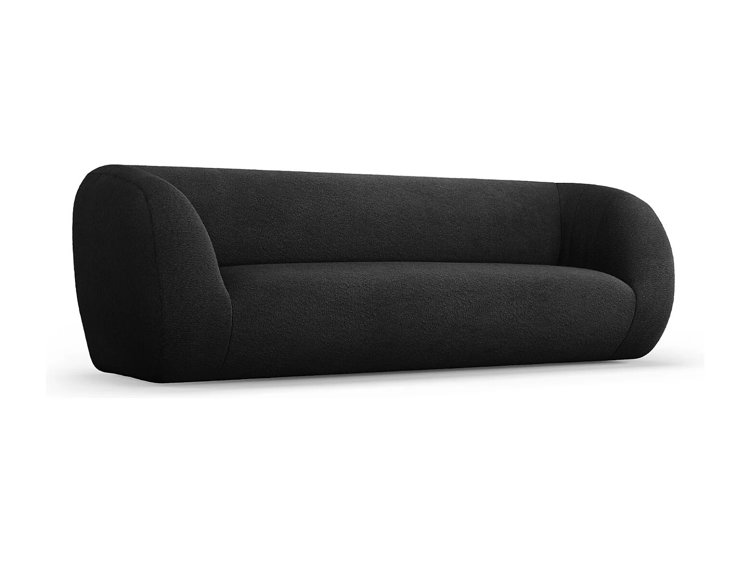 Cosmopolitan Design - 3-Sitzer Sofa "Essen" aus Boucle schwarz - 230x95x86cm
