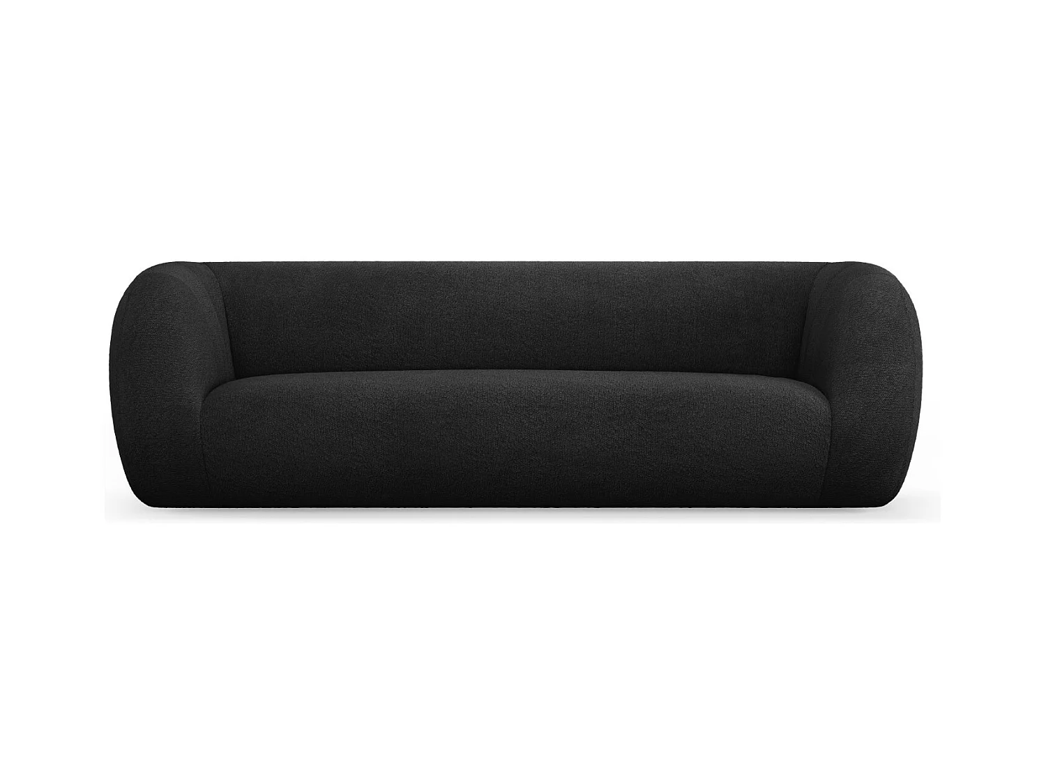 Cosmopolitan Design - Canapé "Essen" 3 places en bouclé noir - 230x95x86cm