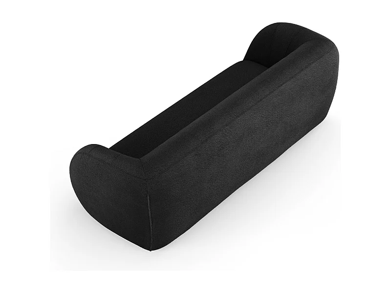 Cosmopolitan Design - Canapé "Essen" 3 places en bouclé noir - 230x95x86cm