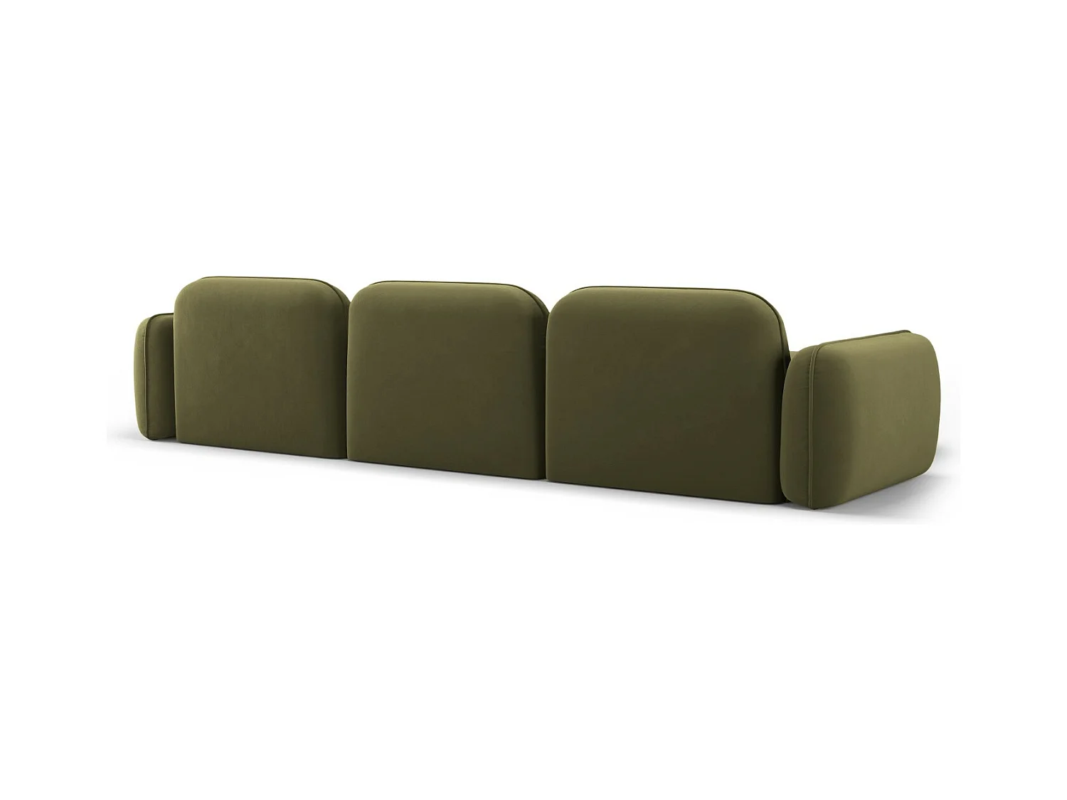 Cosmopolitan Design - Canapé d'angle gauche modulable "Sydney" 4 places en velours vert clair - 320x165x70cm