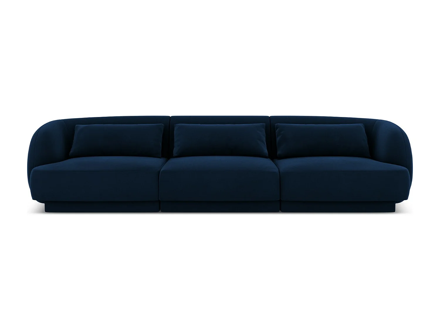 Cosmopolitan Design - Divano "Tulum" 3 posti in velluto blu reale - 255x90x70cm