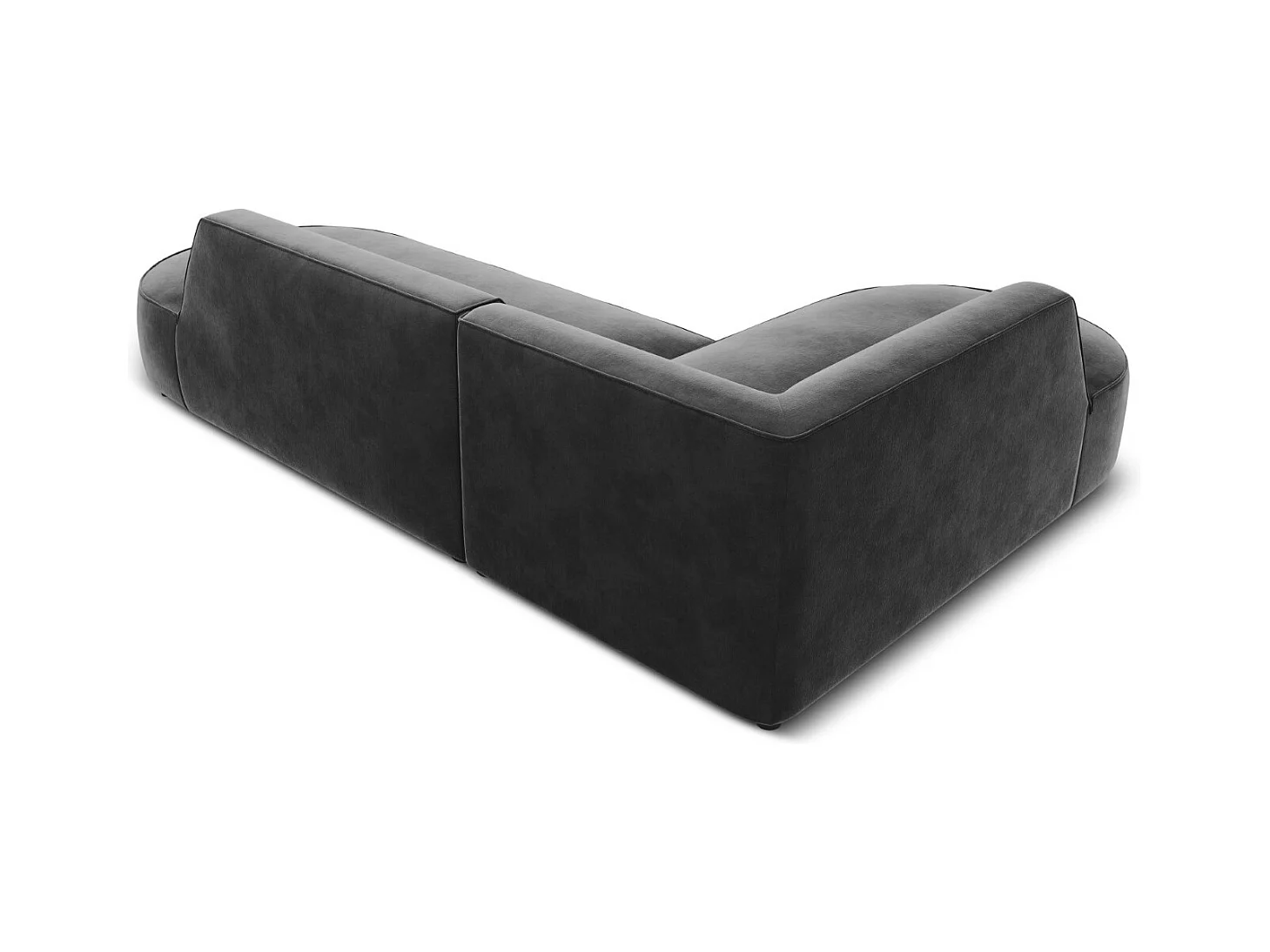 CXL by Christian Lacroix - Divano angolare sinistro "Charles" 4 posti in velluto grigio scuro - 273x180x69cm