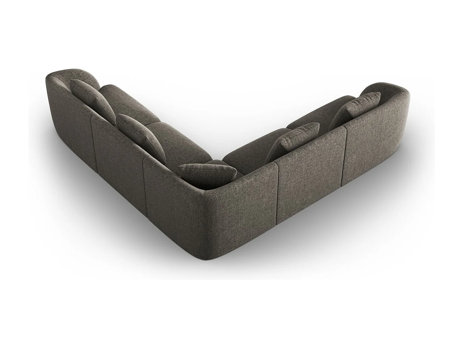 Cosmopolitan Design - Narożnik symetryczny, "Tulum" 5 miejsc szenil, szary - 255x255x70cm