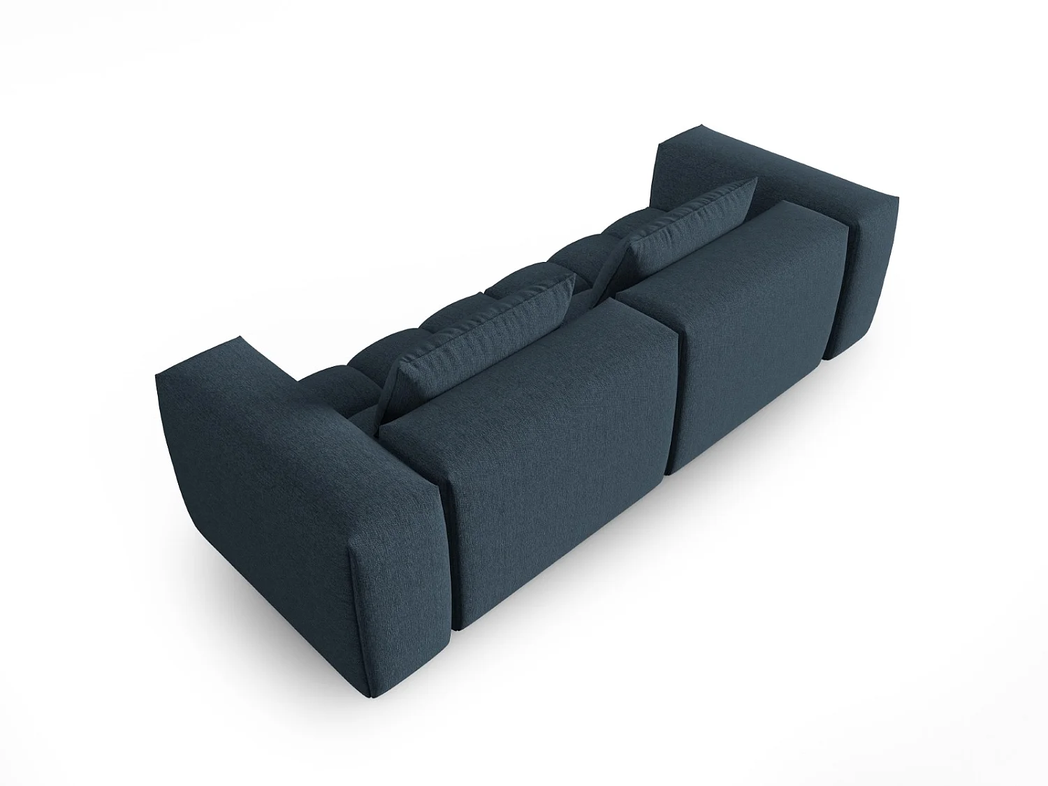 CXL by Christian Lacroix - Sofá modular "Lorella" 3 lugares em tecido estrutural azul escuro - 230x85x70cm