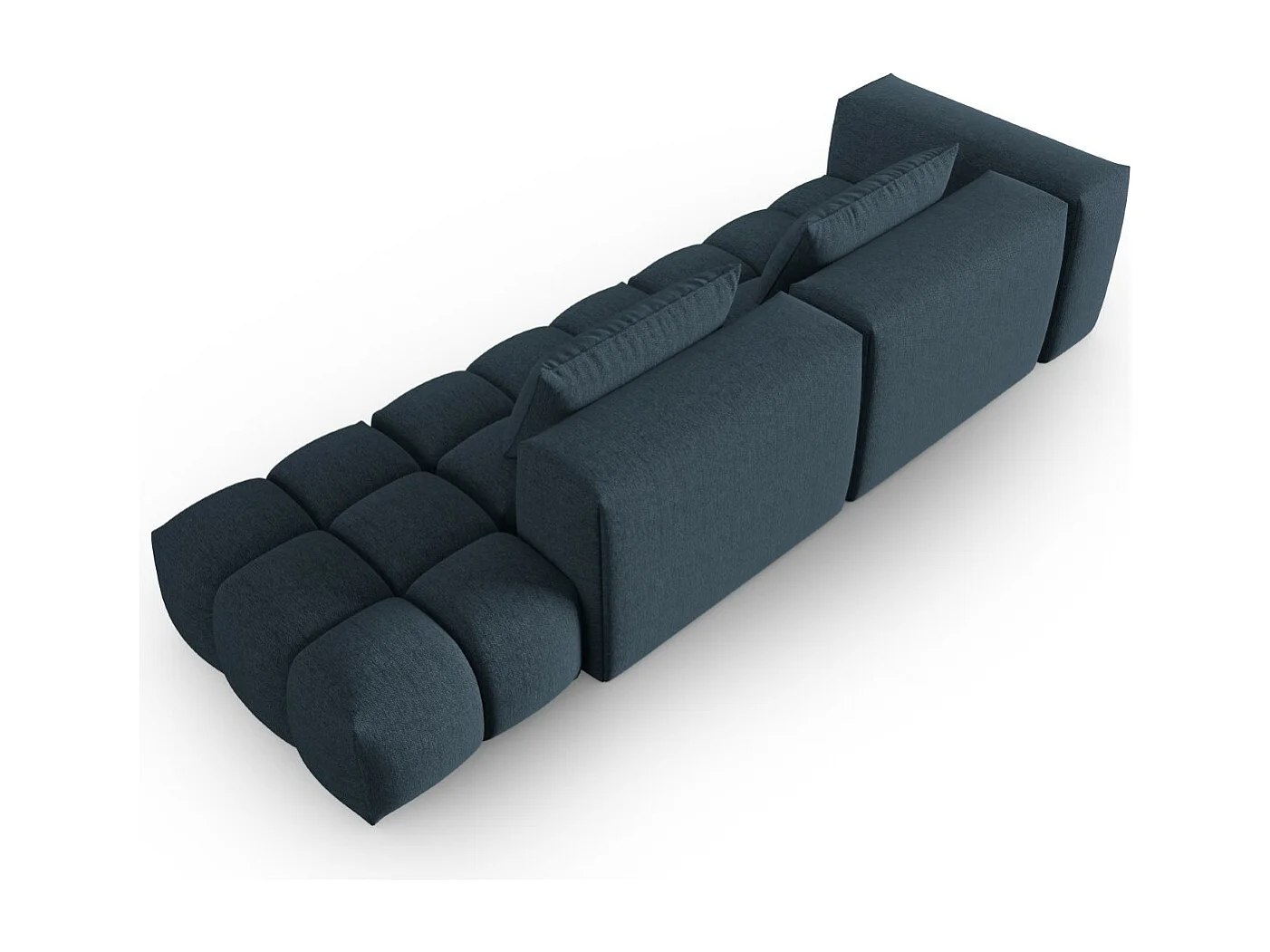 CXL by Christian Lacroix - Rechte modulaire bank "Lorella" 3 zitplaatsen, Structurele stof, Donkerblauw - 265x85x70cm