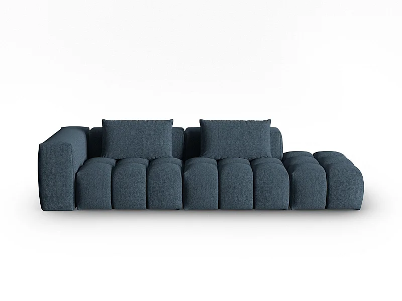 CXL by Christian Lacroix - Sofá modular derecho "Lorella" 3 plazas de tejido estructural azul oscuro - 265x85x70cm