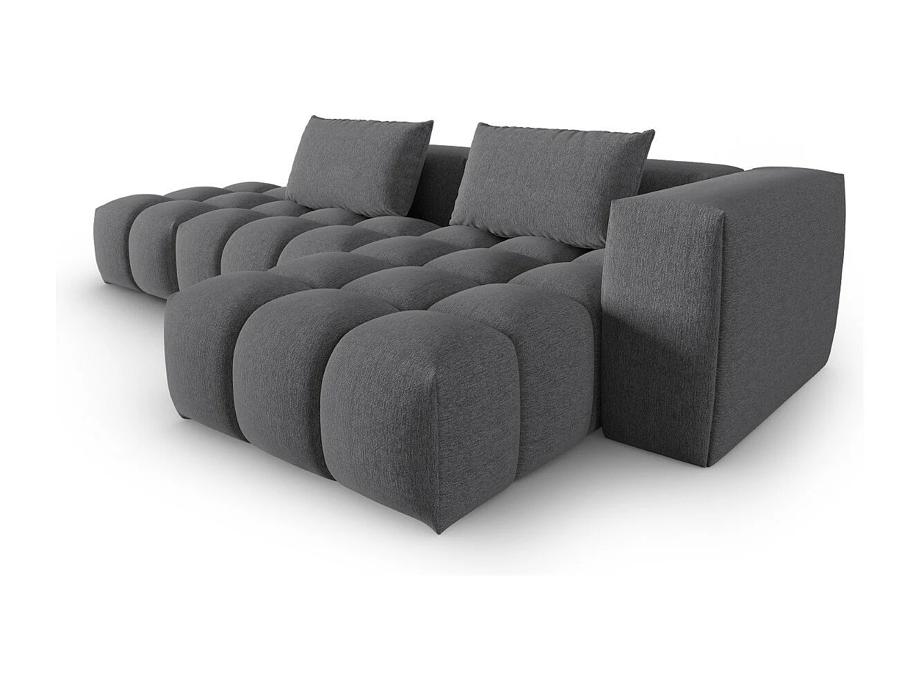 CXL by Christian Lacroix - Modulaire hoekbank rechts "Lorella" 4 zitplaatsen, Structurele stof, Grijs - 265x145x70cm