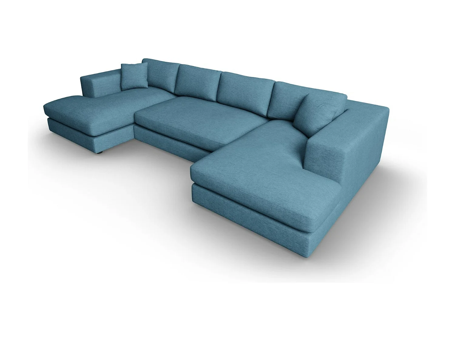 CXL by Christian Lacroix - Panoramische bank "Tendance" 5 zitplaatsen, Structurele stof, Blauw - 344x170x72cm