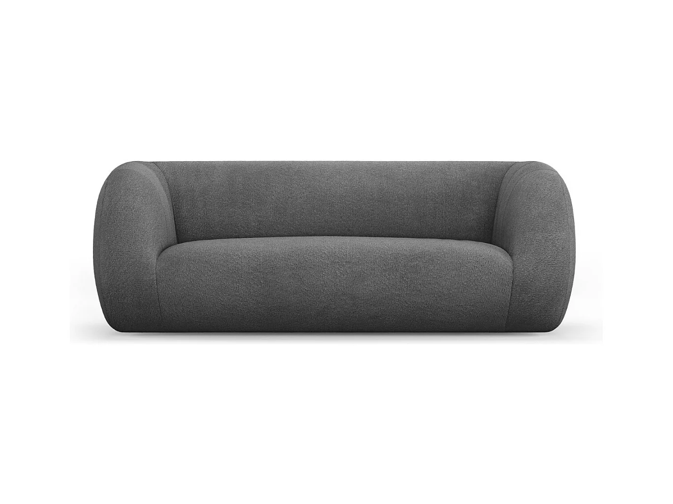 Cosmopolitan Design - Canapé "Essen" 2 places en bouclé gris foncé - 210x95x86cm