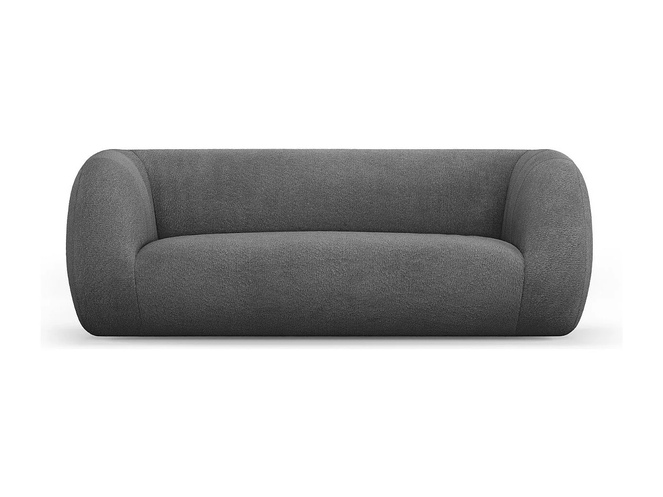 Cosmopolitan Design - Canapé "Essen" 2 places en bouclé gris foncé - 210x95x86cm