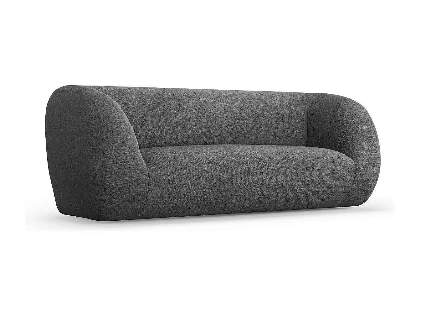 Cosmopolitan Design - Canapé "Essen" 2 places en bouclé gris foncé - 210x95x86cm