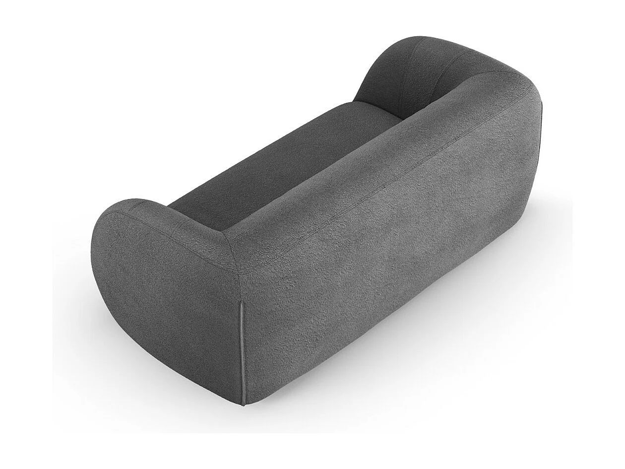 Cosmopolitan Design - Canapé "Essen" 2 places en bouclé gris foncé - 210x95x86cm