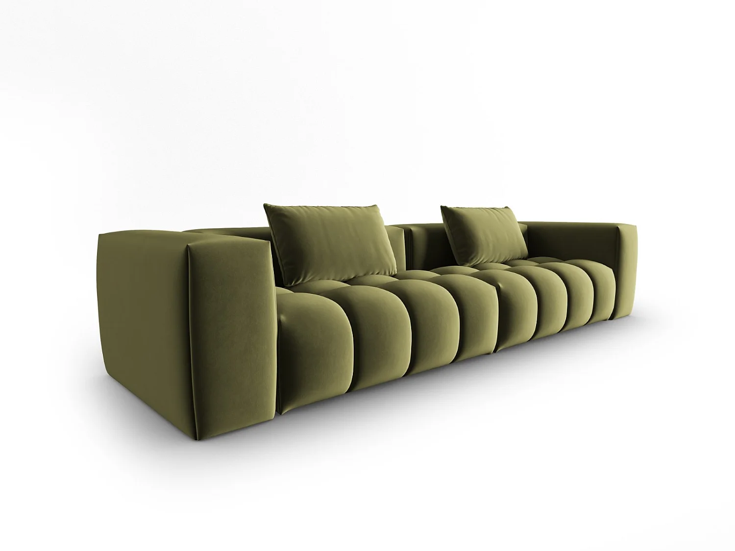 CXL by Christian Lacroix - Modulaire bank "Lorella" 5 zitplaatsen, Flueel, Lichtgroen - 290x85x70cm