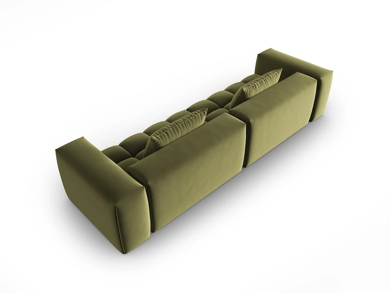 CXL by Christian Lacroix - Modulaire bank "Lorella" 5 zitplaatsen, Flueel, Lichtgroen - 290x85x70cm