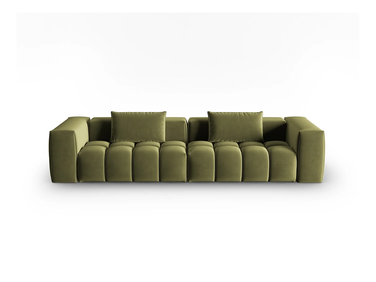 CXL by Christian Lacroix - Canapé modulable "Lorella" 5 places en velours vert clair - 290x85x70cm