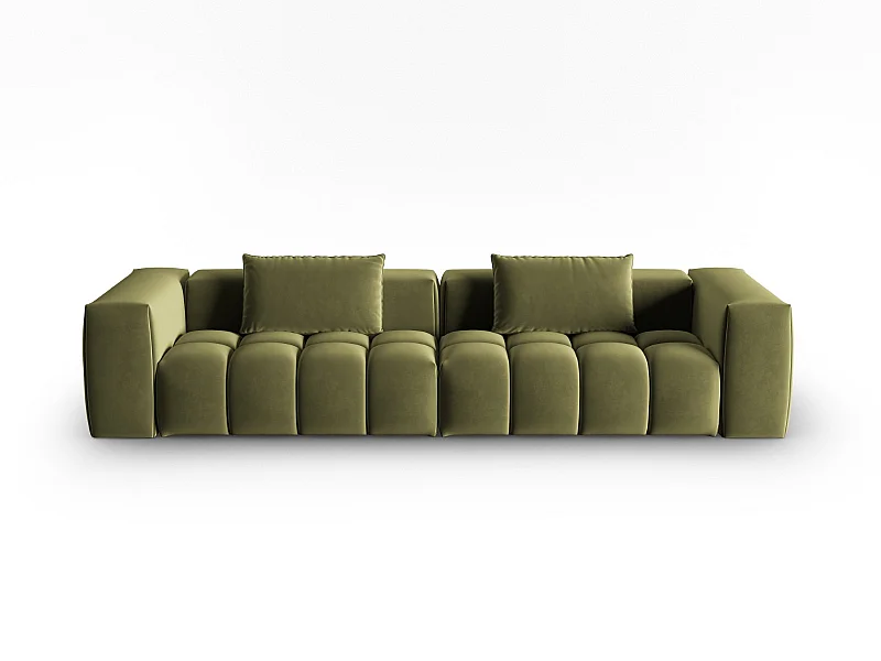 CXL by Christian Lacroix - Sofá modular "Lorella" 5 lugares em veludo verde claro - 290x85x70cm