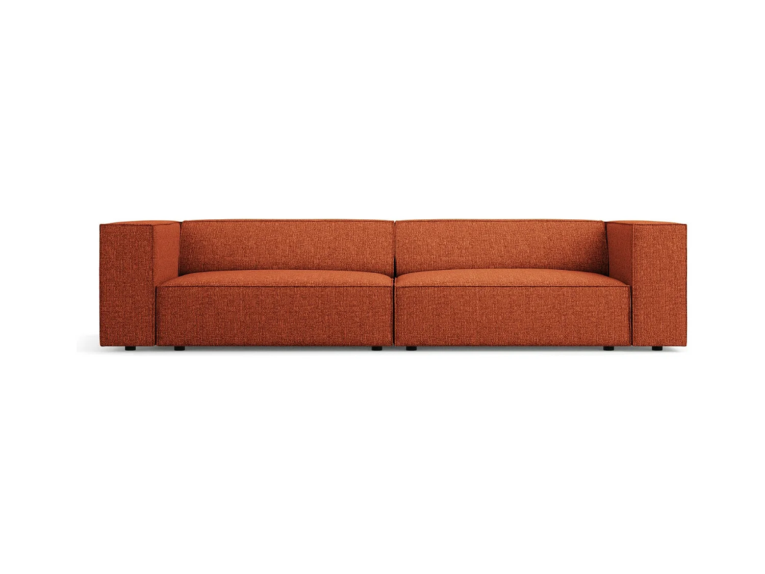Cosmopolitan Design - Canapé "Arendal" 4 places en chenille terracotta - 244x102x70cm