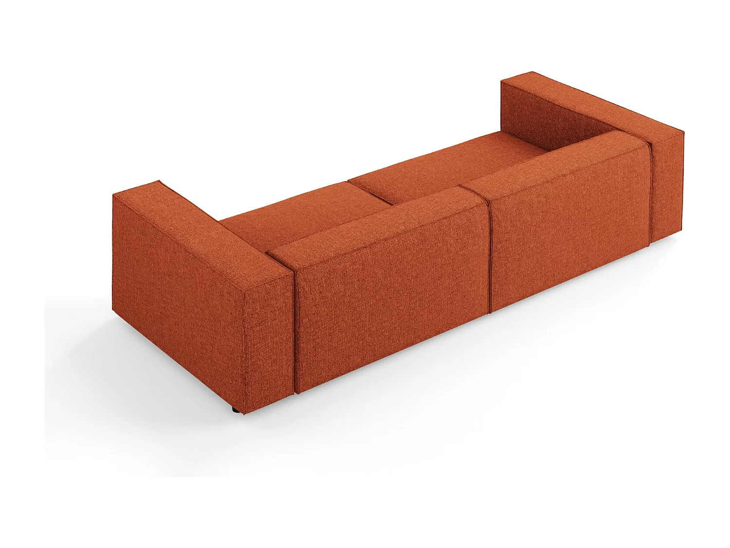 Cosmopolitan Design - Sofá "Arendal" 4 lugares em tecido chenille terracota - 244x102x70cm