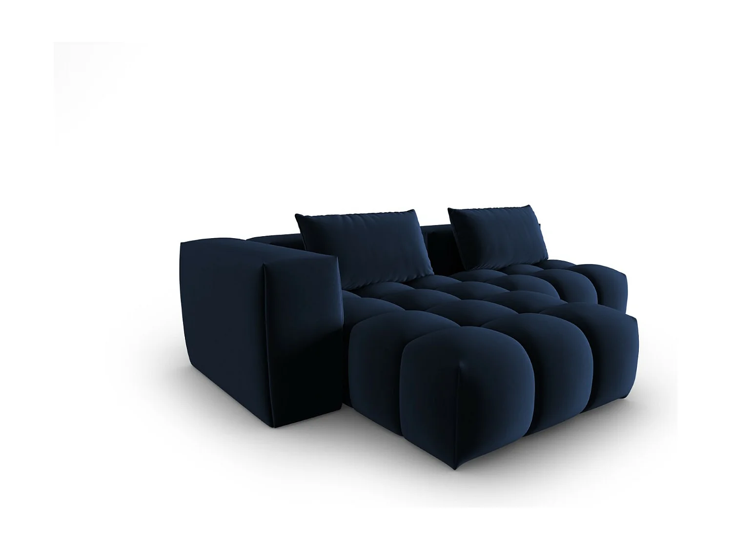 CXL by Christian Lacroix - Sofá modular de canto esquerdo "Lorella" 3 lugares em veludo azul real - 205x145x70cm