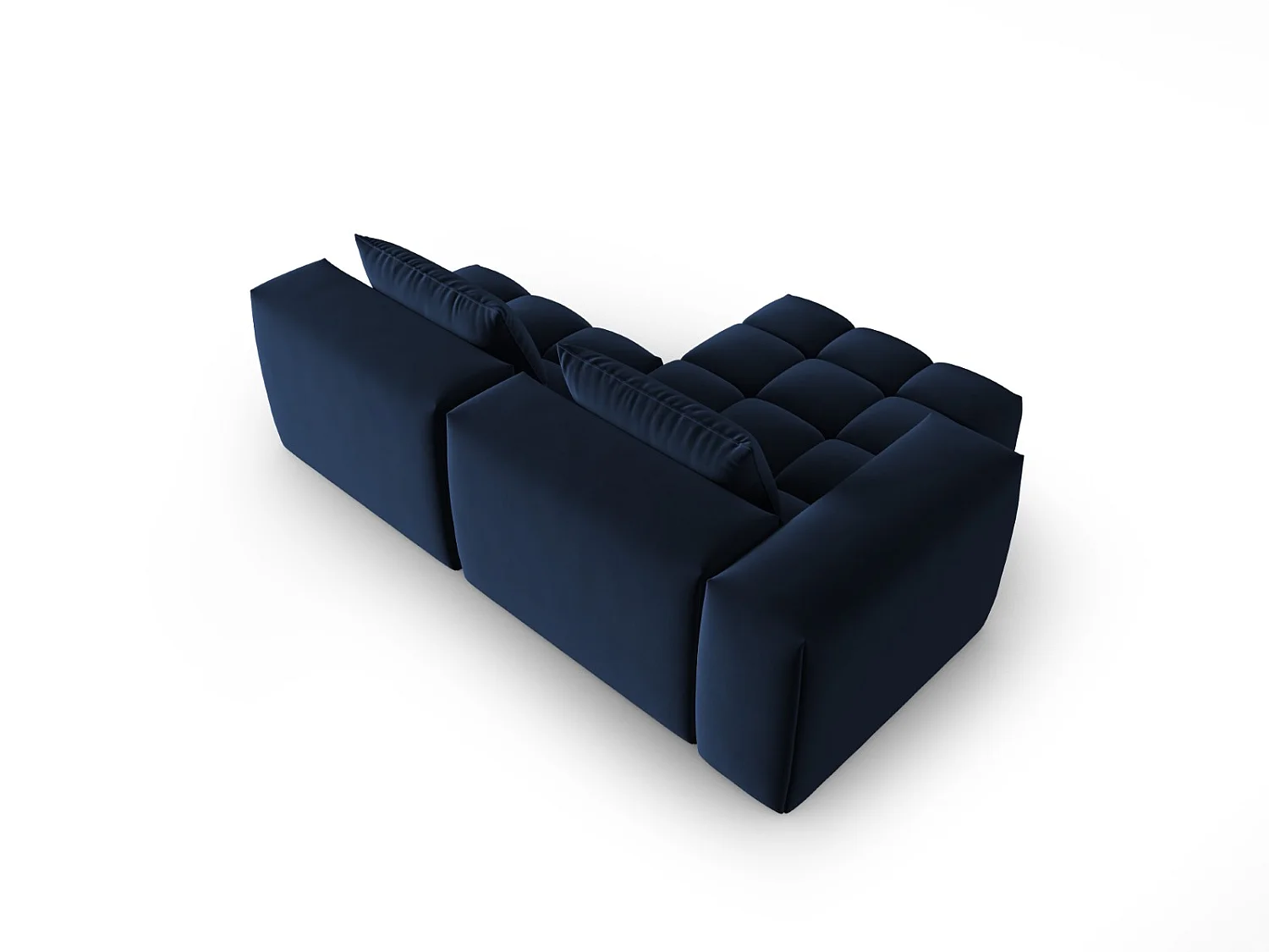 CXL by Christian Lacroix - Sofá modular de canto esquerdo "Lorella" 3 lugares em veludo azul real - 205x145x70cm