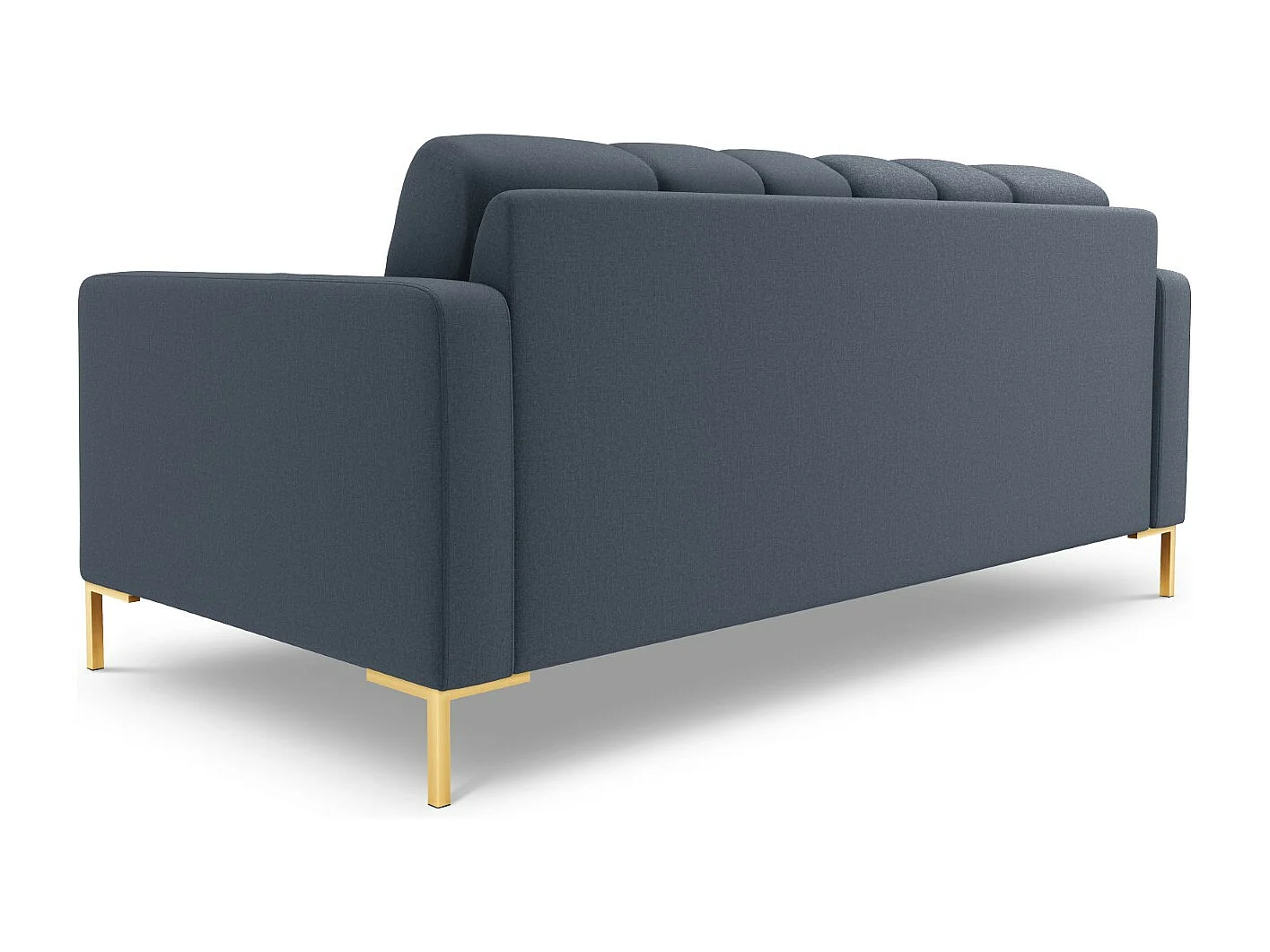 Cosmopolitan Design - 3-Sitzer Sofa "Bali" aus strukturiertem Stoff dunkelblau - 177x92x75cm