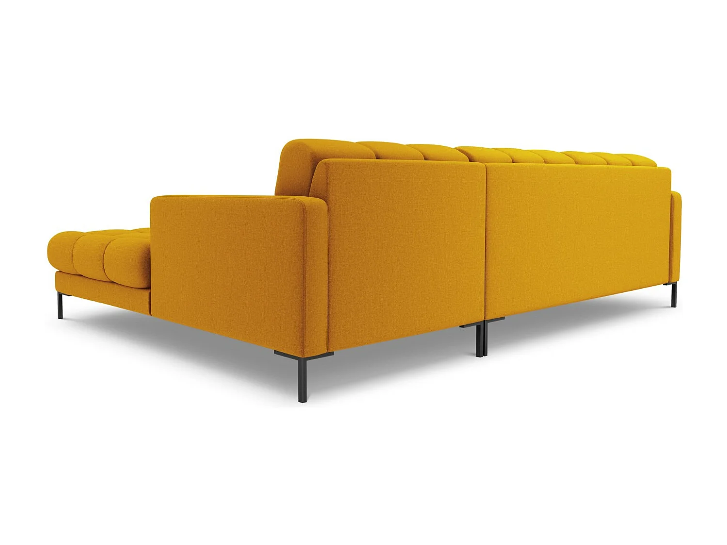 Cosmopolitan Design - Sofá de canto direito "Bali" 5 lugares em tecido estrutural amarelo - 293x185x75cm