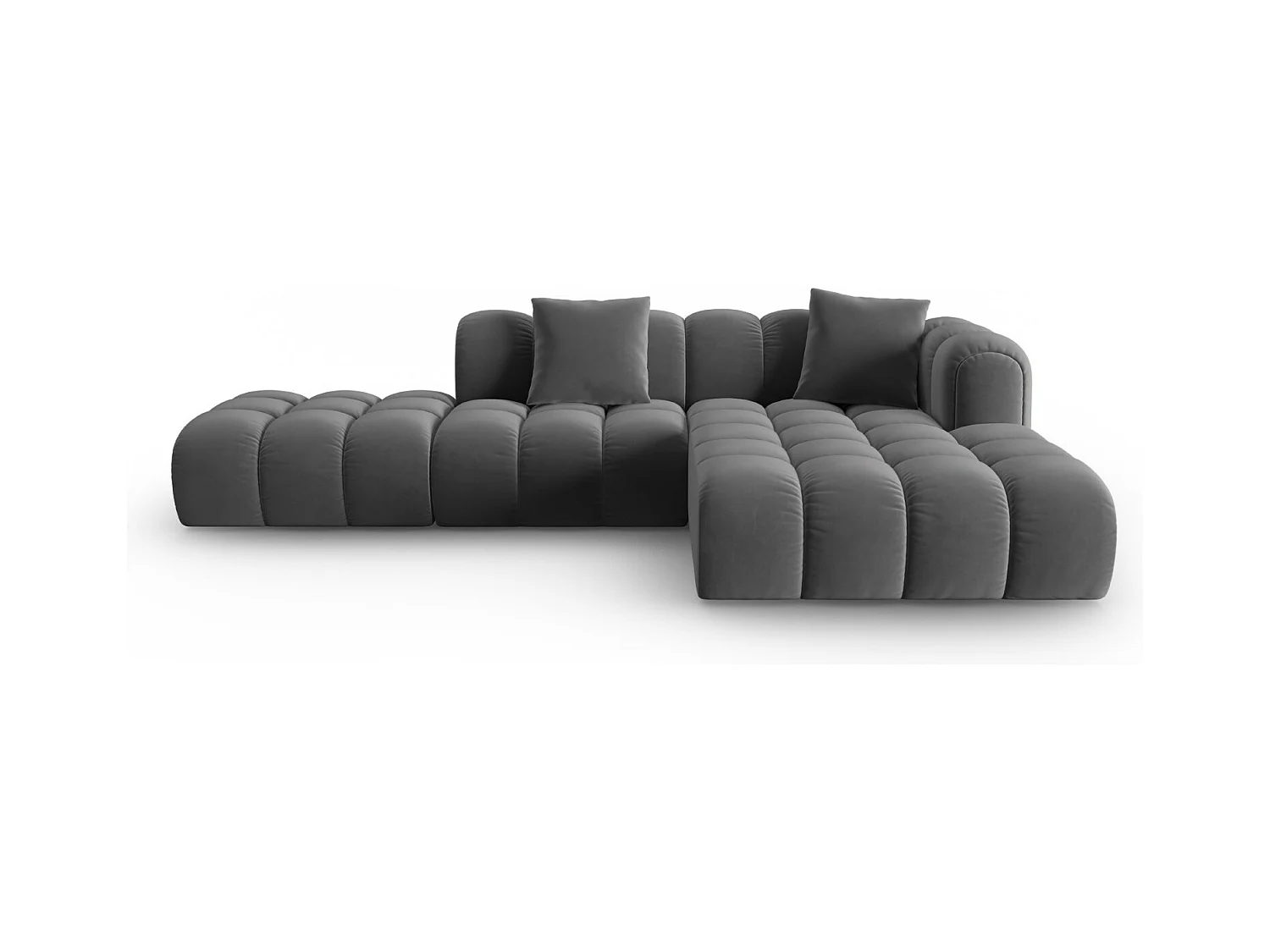 CXL by Christian Lacroix - 4-Sitzer modulares Ecksofa rechts "Clotilde" Sitzer aus Samt Zement - 309x190x70cm