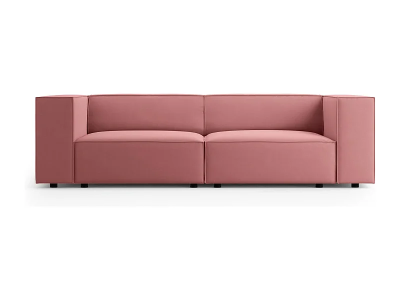 Cosmopolitan Design - Bank "Arendal" 3 zitplaatsen, Flueel, Zalm - 204x102x70cm