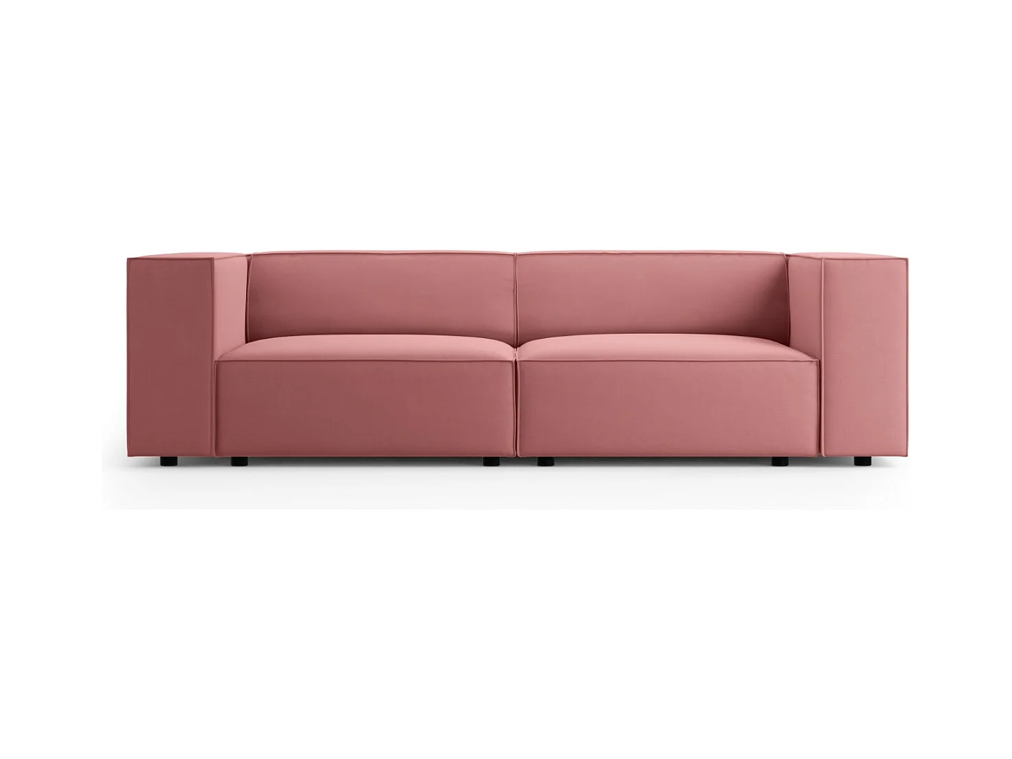 Cosmopolitan Design - Bank "Arendal" 3 zitplaatsen, Flueel, Zalm - 204x102x70cm