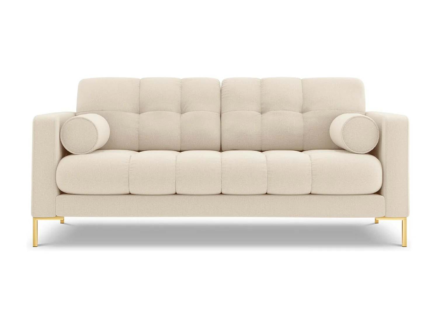 Cosmopolitan Design - 3-Sitzer Sofa "Bali" aus strukturiertem Stoff leichtes beige - 177x92x75cm
