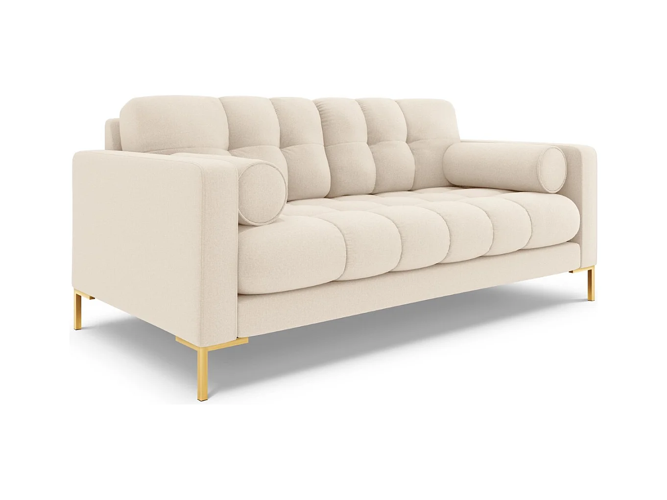 Cosmopolitan Design - 3-Sitzer Sofa "Bali" aus strukturiertem Stoff leichtes beige - 177x92x75cm