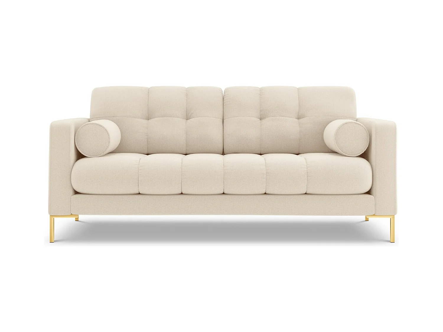 Cosmopolitan Design - Canapé "Bali" 3 places en tissu structurel beige clair - 177x92x75cm