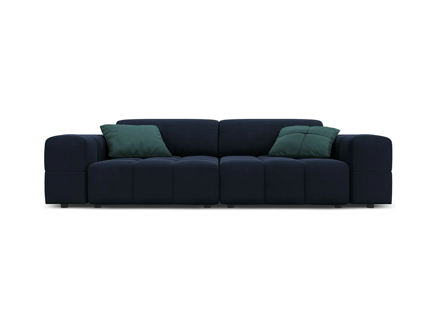 CXL by Christian Lacroix - Canapé "Luc" 3 places en velours bleu foncé - 204x102x70cm