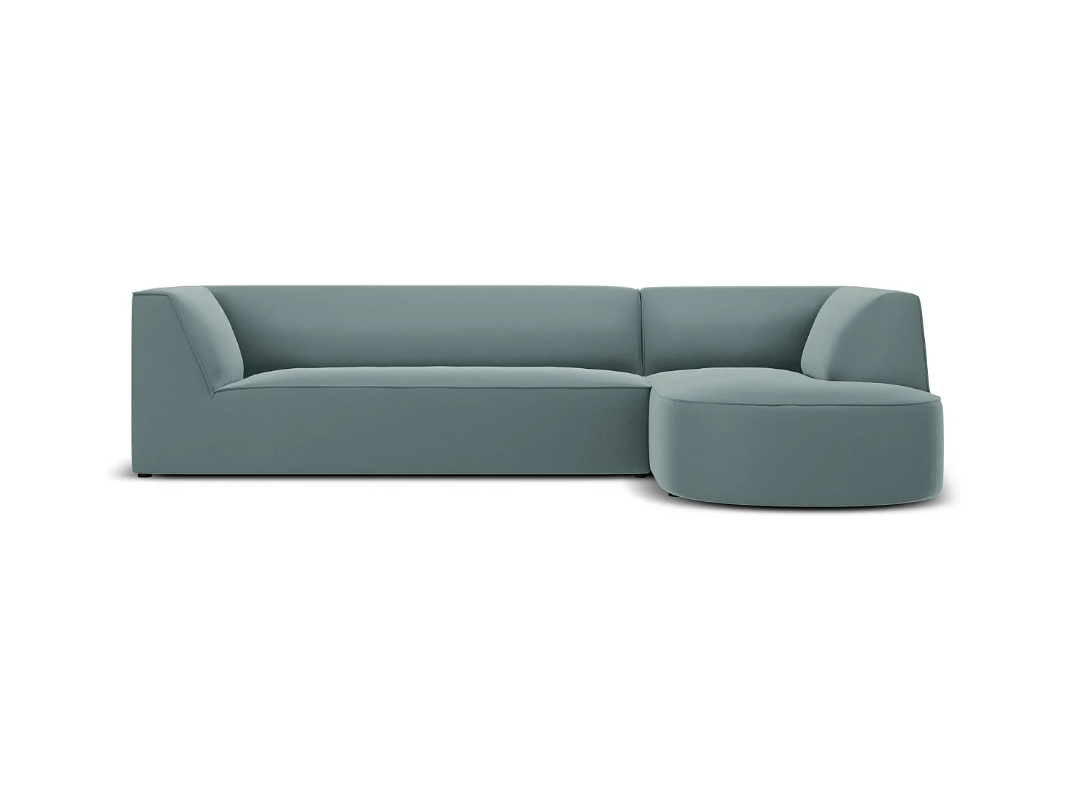 CXL by Christian Lacroix - Rechter hoekbank "Charles" 4 zitplaatsen, Flueel, Munt - 273x180x69cm