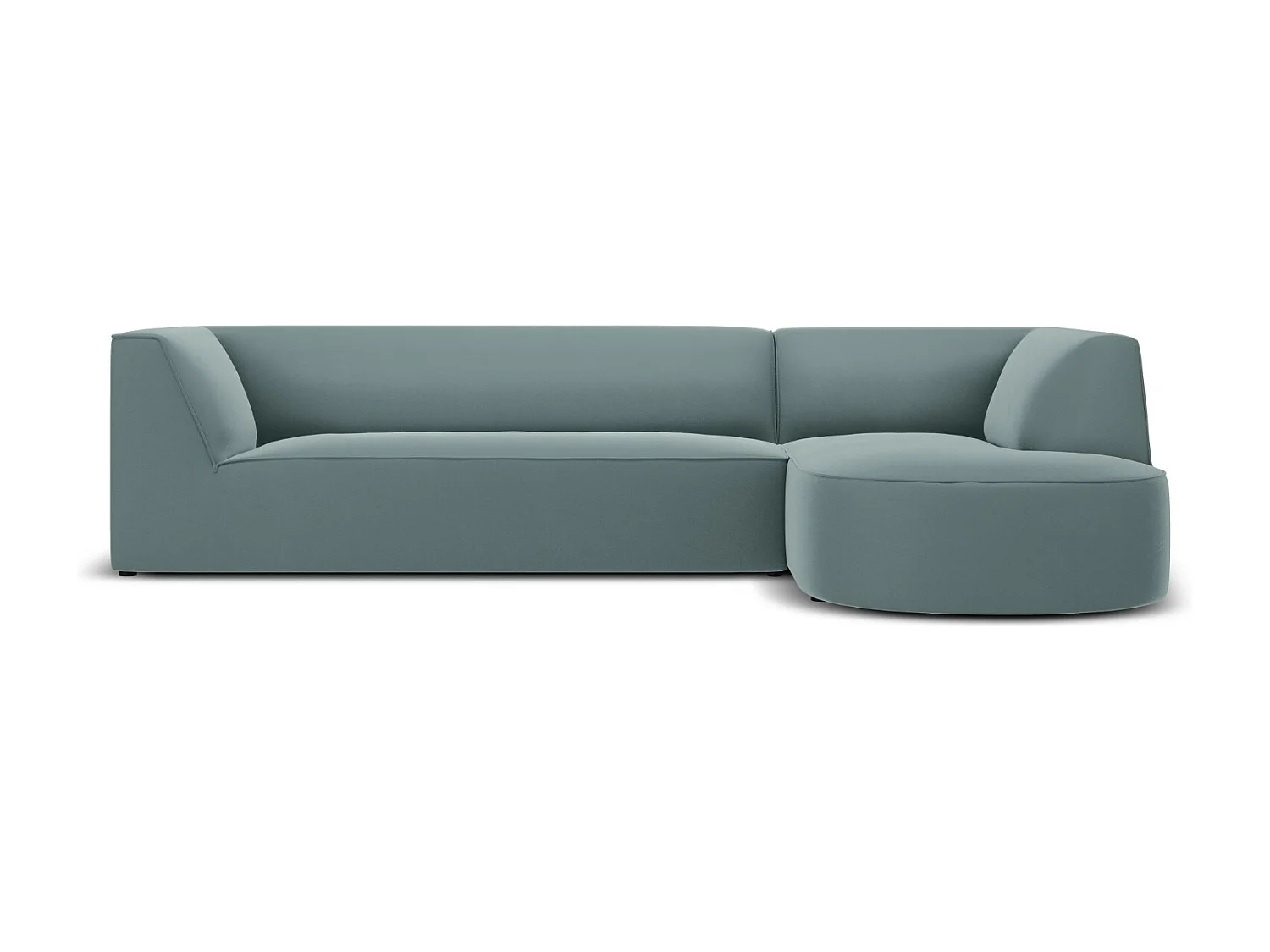 CXL by Christian Lacroix - Canapé d'angle droit "Charles" 4 places en velours menthe - 273x180x69cm