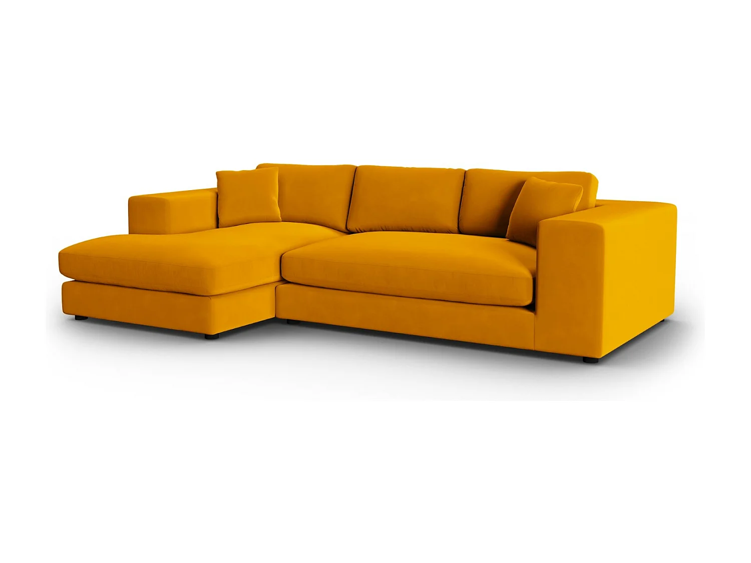 CXL by Christian Lacroix - 5-Sitzer Ecksofa links "Tendance" Sitzer aus Samt gold - 282x174x72cm