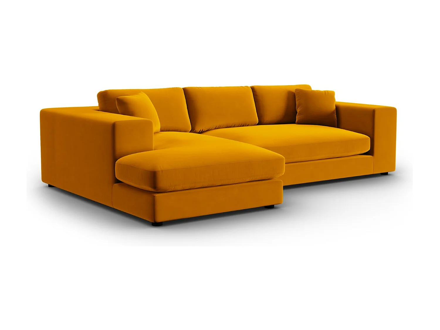 CXL by Christian Lacroix - 5-Sitzer Ecksofa links "Tendance" Sitzer aus Samt gold - 282x174x72cm