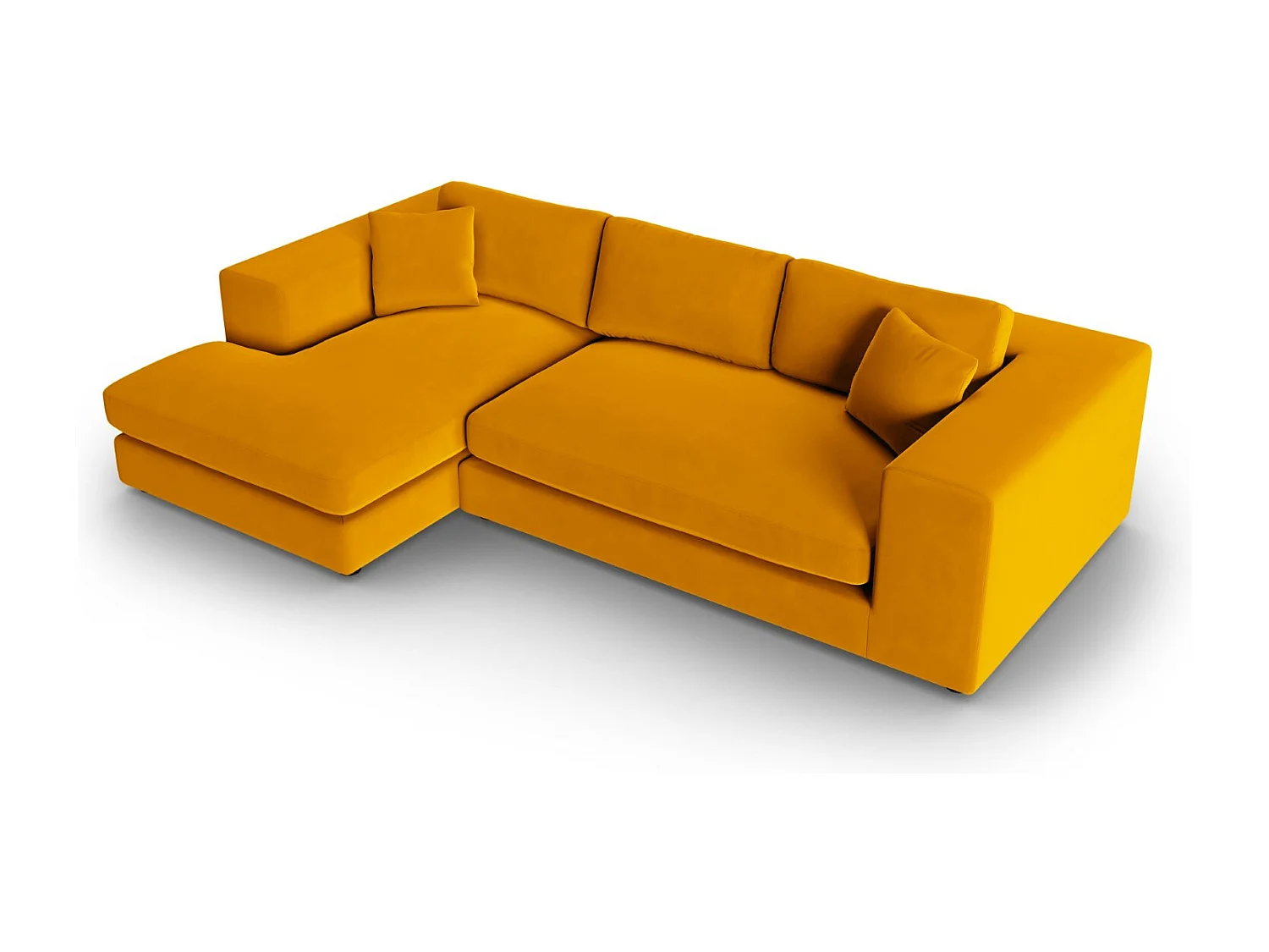 CXL by Christian Lacroix - 5-Sitzer Ecksofa links "Tendance" Sitzer aus Samt gold - 282x174x72cm