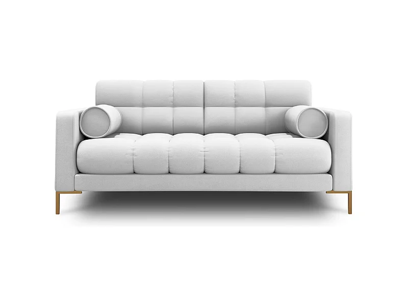 Cosmopolitan Design - Sofa, "Bali" 2 miejsca tkanina strukturalna, szary jasny - 152x92x75cm