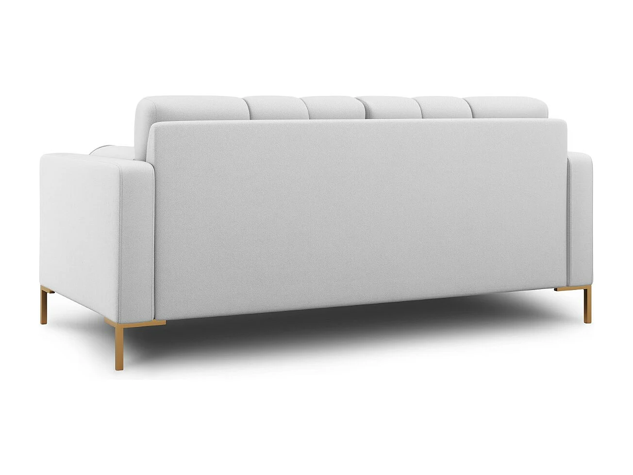 Cosmopolitan Design - Bank "Bali" 2 zitplaatsen, Structurele stof, Lichtgrijs - 152x92x75cm
