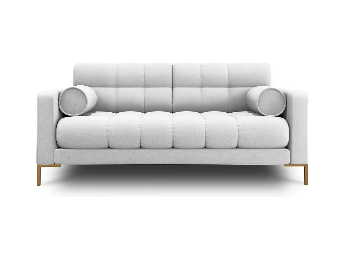 Cosmopolitan Design - Bank "Bali" 2 zitplaatsen, Structurele stof, Lichtgrijs - 152x92x75cm