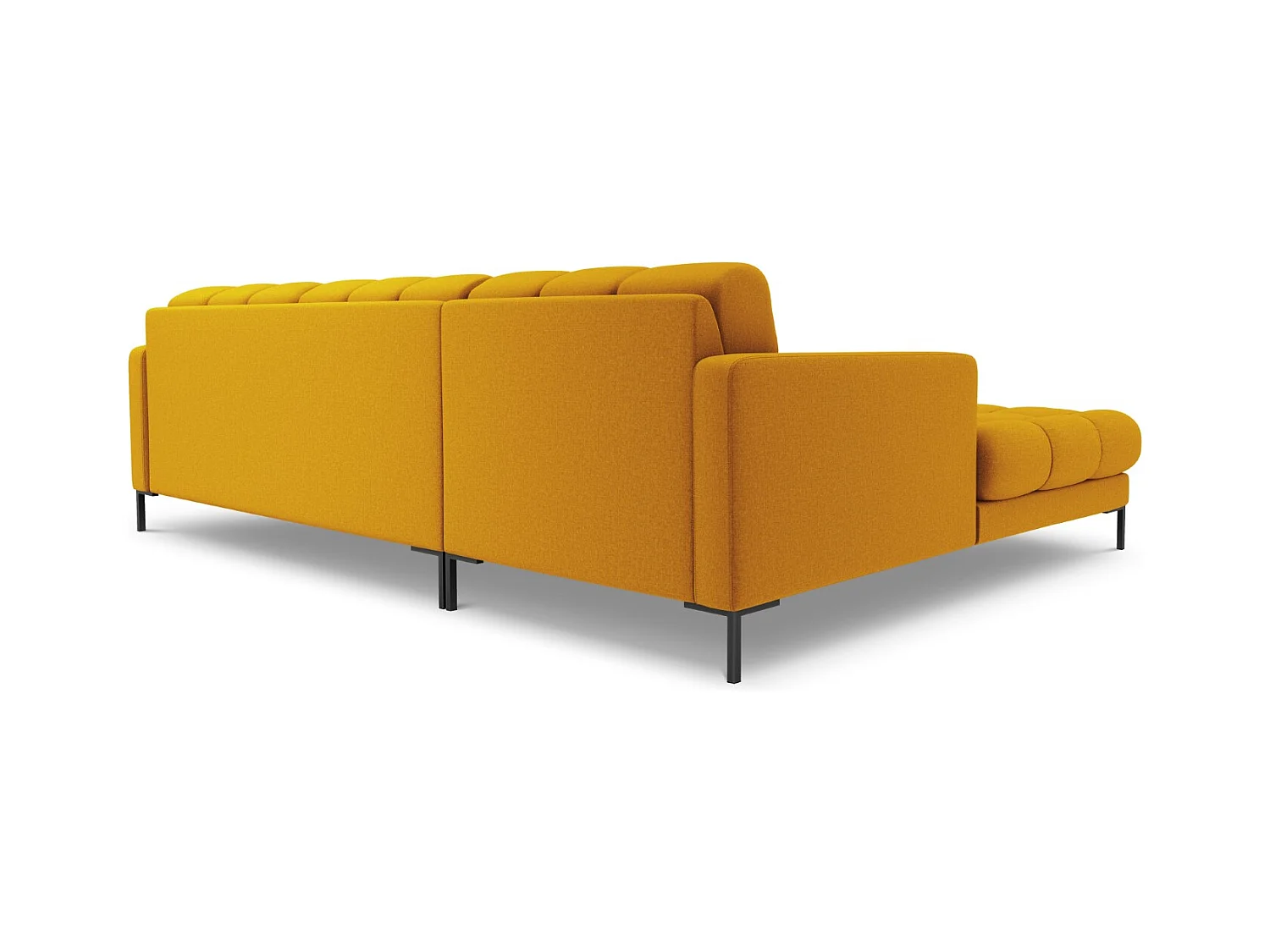Cosmopolitan Design - Canapé d'angle gauche "Bali" 5 places en tissu structurel jaune - 293x185x75cm