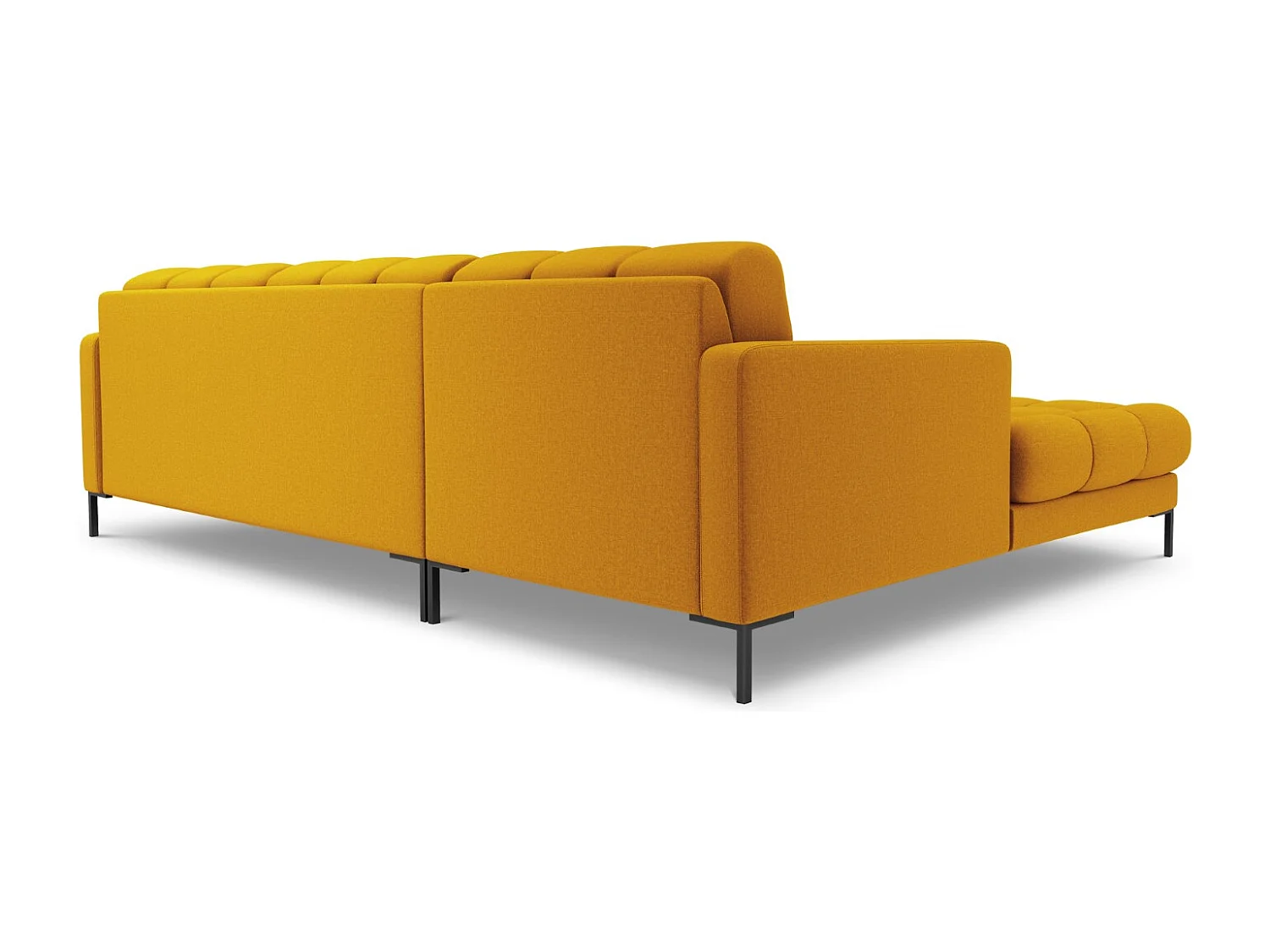 Cosmopolitan Design - Sofá de canto esquerdo "Bali" 5 lugares em tecido estrutural amarelo - 293x185x75cm